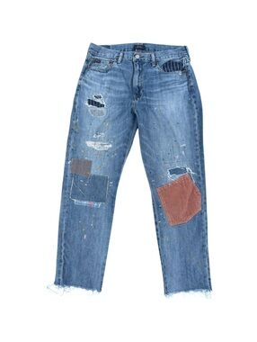 Polo Ralph Lauren Avery Boyfriend Distressed Patchwork Jeans